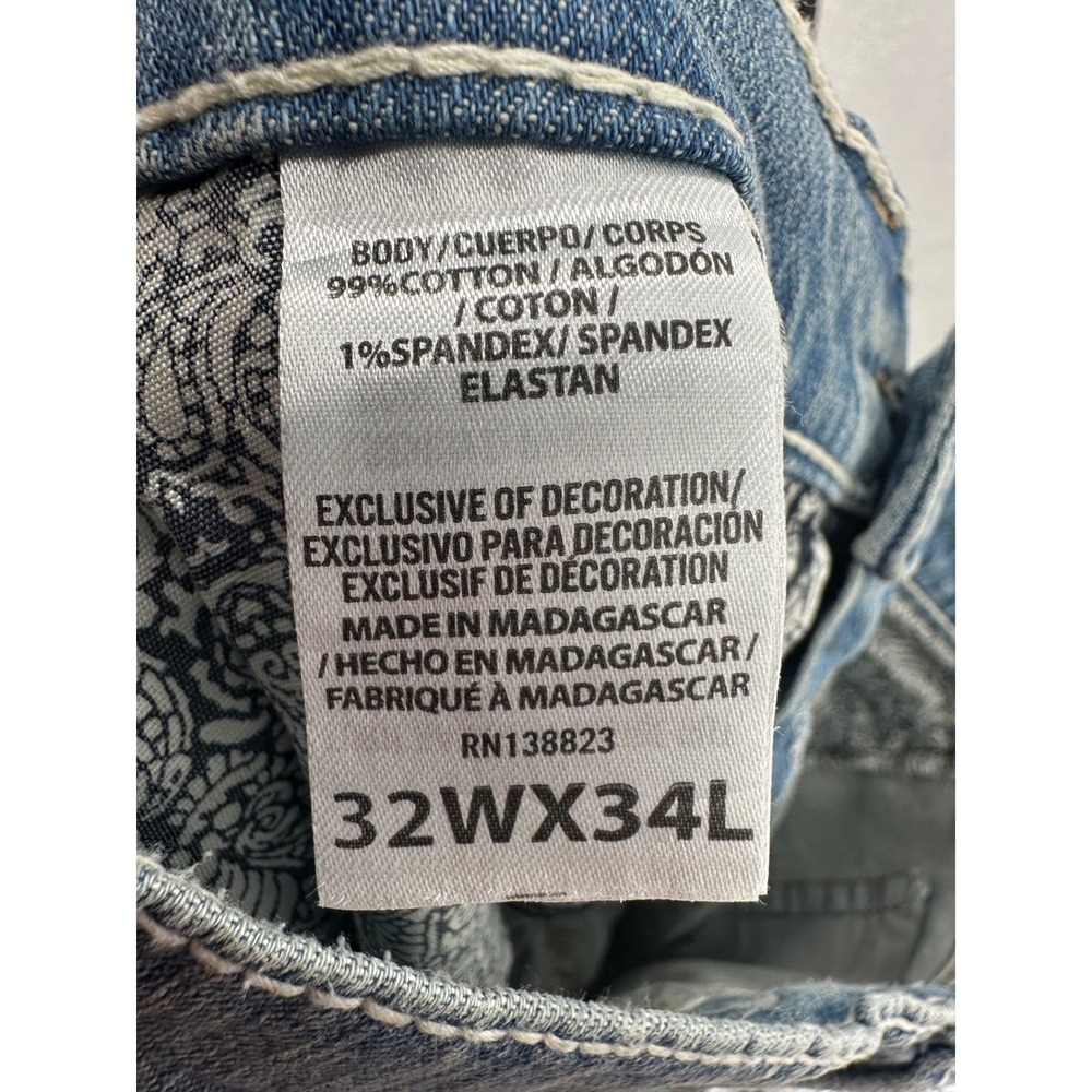 Cody James Mens Medium Wash Straight Leg Stretch Denim Jeans 32x34 RN138823 - Picture 5 of 6